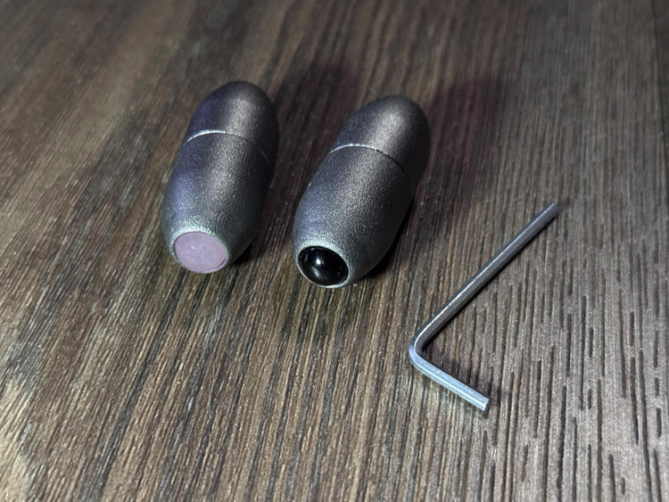 54.81Hz and 62.64Hz Theta Binaural Schumann Set - 7.83Hz Binaural Beat Entrainment - Crystal Attenuator Handle Extender - Matte Silver