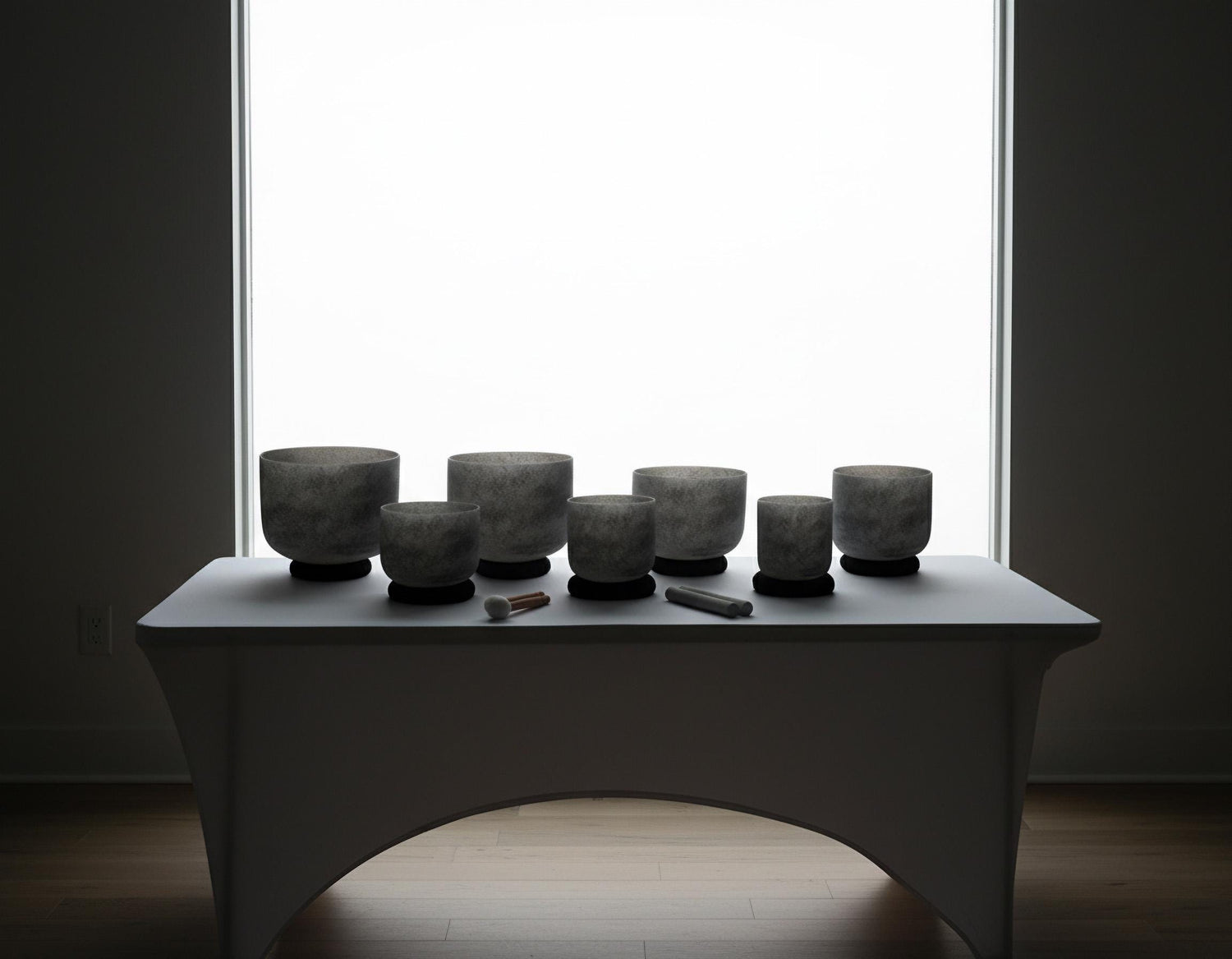 Myriad Melodies' Perfect Pitch 432 Hz Obsidian Gemstone Infused Singing Bowl Set - 2 Cases, Cushions, O-Rings, 2 Mallets 2, Suede Strikers