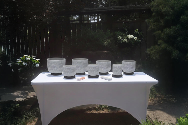 Myriad Melodies' 3pc Partial 432 Hz Obsidian Infused Perfect Pitch Singing Bowl Set - 2 Cases, Cushions, O-Rings, 2 Mallets 2, Strikers