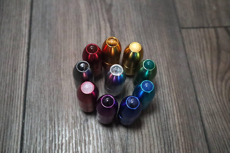 10pc Set - Crystal Massage Attenuator Handle for Tuning Forks - Full 10pc Set, 10mm Crystals - Meridian Lines, Massage, Biofield