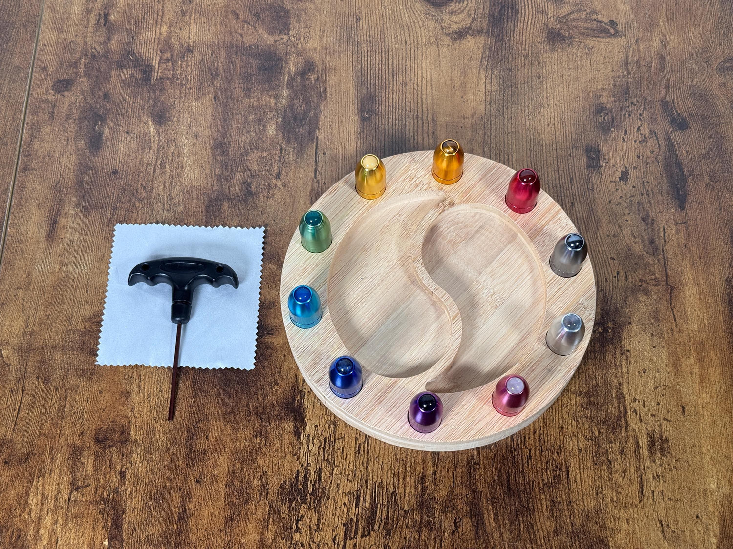 10pc Holder for Crystal Massage Attenuator Handle Set - Holds Gemstone Boots with Tuning Forks Attached for Easy Storage and Retrieval