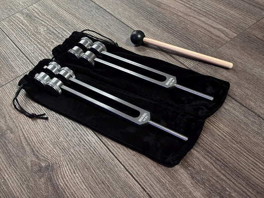 54.81Hz and 62.64Hz Theta Binaural Schumann Frequency Set - 7.83Hz Binaural Beat Entrainment - Handle Extender with 10mm Crystal - Gray