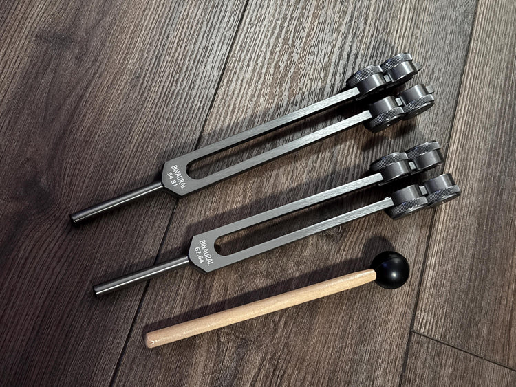 54.81Hz and 62.64Hz Theta Binaural Schumann Frequency Set - 7.83Hz Binaural Beat Entrainment - Handle Extender with 10mm Crystal - Gray