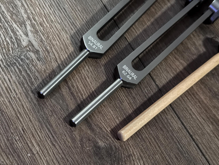 54.81Hz and 62.64Hz Theta Binaural Schumann Frequency Set - 7.83Hz Binaural Beat Entrainment - Handle Extender with 10mm Crystal - Gray