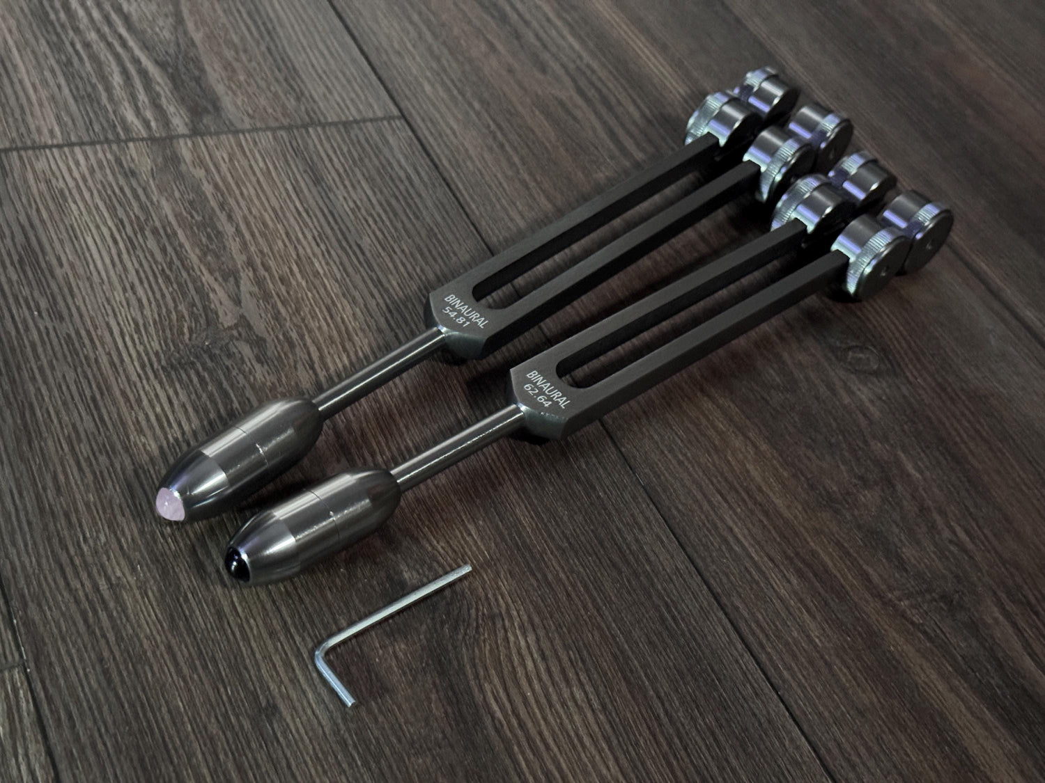 54.81Hz and 62.64Hz Theta Binaural Schumann Frequency Set - 7.83Hz Binaural Beat Entrainment - Handle Extender with 10mm Crystal - Gray