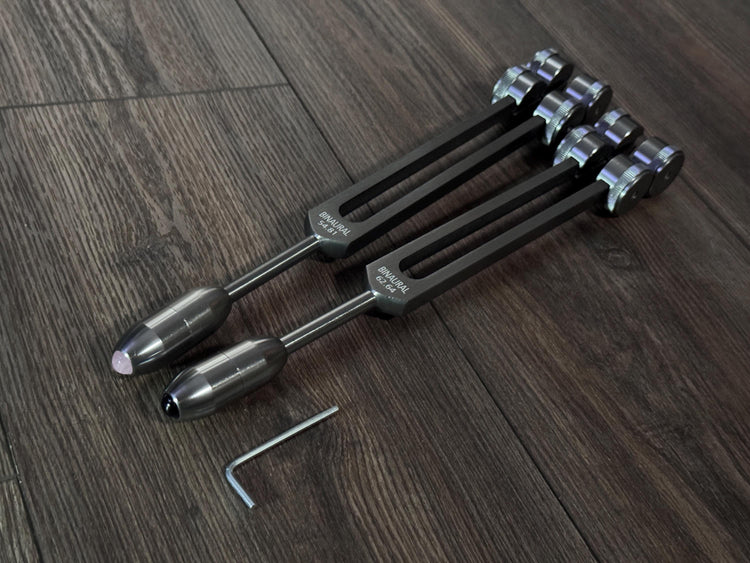 54.81Hz and 62.64Hz Theta Binaural Schumann Frequency Set - 7.83Hz Binaural Beat Entrainment - Handle Extender with 10mm Crystal - Gray