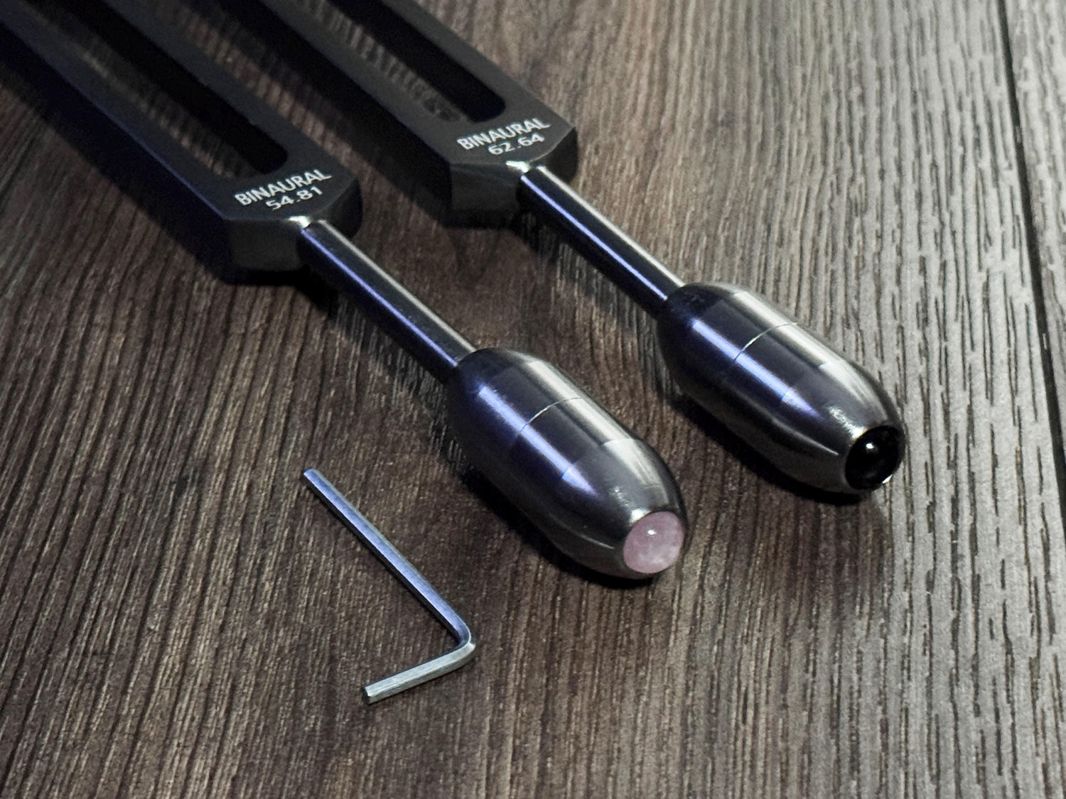 54.81Hz and 62.64Hz Theta Binaural Schumann Frequency Set - 7.83Hz Binaural Beat Entrainment - Handle Extender with 10mm Crystal - Gray