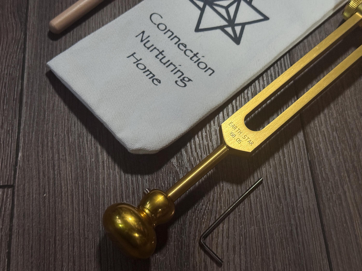 Myriad Melodies' Earth Star 68.05 Hz Tuning Fork with Premium Weighted Boot for Reflexology, Acupressure, and Bone-tuning Techniques