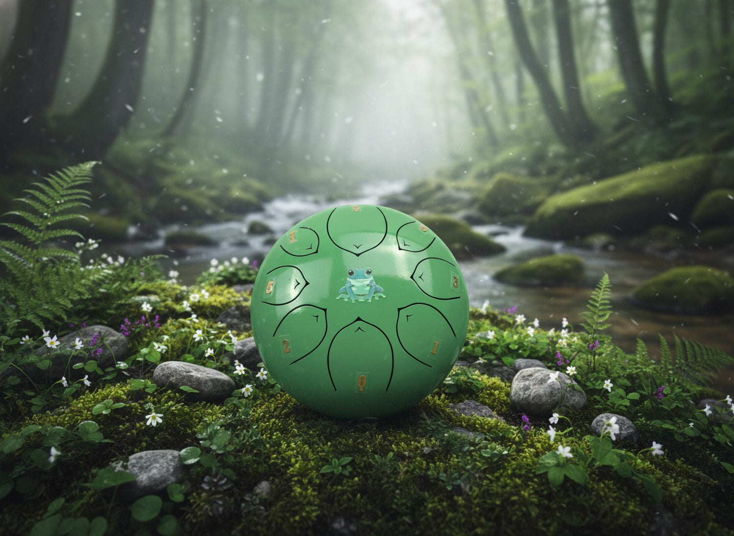 Leaping Frog 8" Steel Tongue Drum - Light Green F Key - Leap of Faith, Journey, Perspective, Shamanic Drum, Ethereal Vibration, Tank Drum