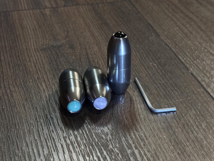 Earthy Gray and Matte Gray Single, 2-Pack, 3-Pack - Crystal Handle Extender for Tuning Forks - Rose Quartz, Black Onyx, Green Aventurine