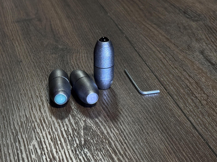 Earthy Gray and Matte Gray Single, 2-Pack, 3-Pack - Crystal Handle Extender for Tuning Forks - Rose Quartz, Black Onyx, Green Aventurine