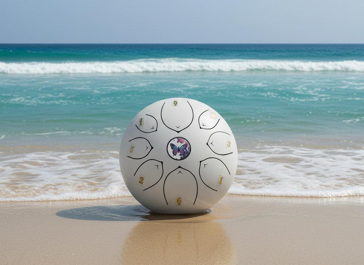 Cosmic Butterfly 8" Steel Tongue Drum - Light Blue F Key - Release, Renewal, and Emergence, Shamanic Drum, Ethereal Vibration, Tank Drum