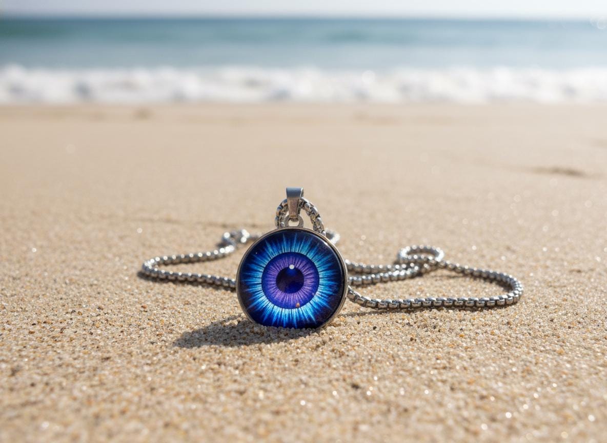 Third Eye Vision Mystical Beauty Charm Necklace: Unique Gift For Him or Her, Spiritual Symbols