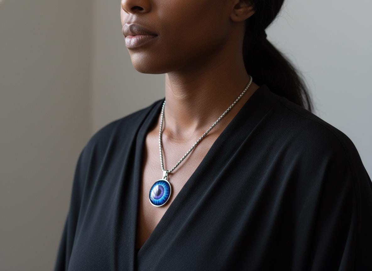 Third Eye Vision Mystical Beauty Charm Necklace: Unique Gift For Him or Her, Spiritual Symbols