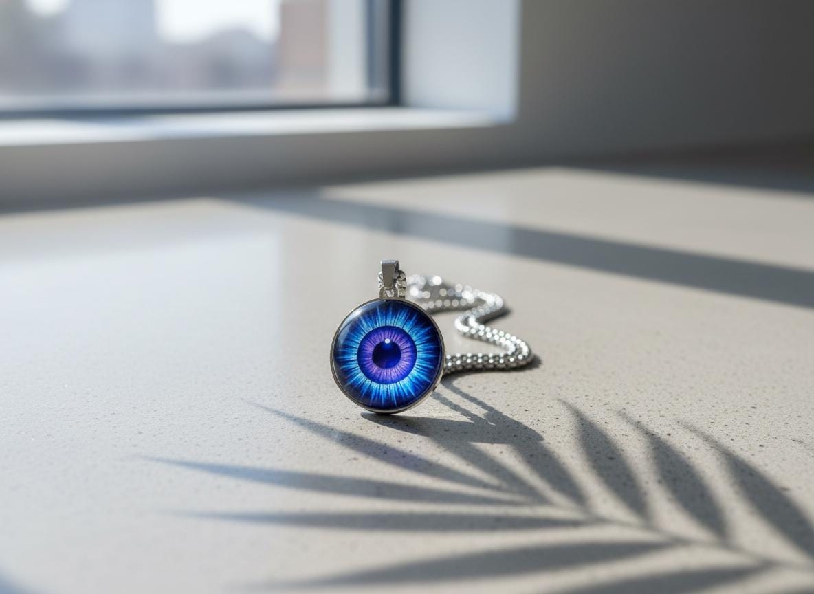 Third Eye Vision Mystical Beauty Charm Necklace: Unique Gift For Him or Her, Spiritual Symbols