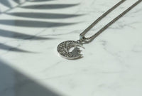 Crescent Moon Cat Mystical Beauty Charm Necklace: Unique Gift For Him or Her, Spiritual Symbols
