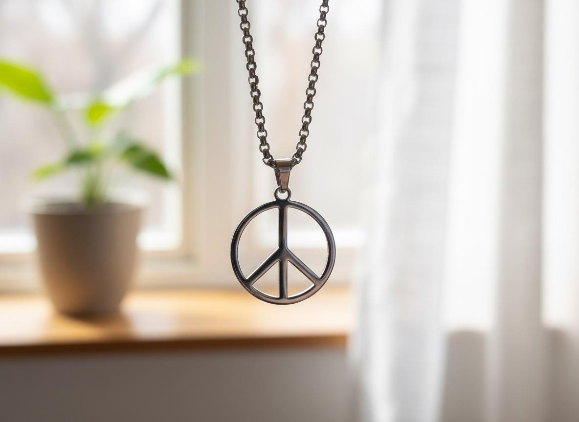 Peace Symbol Mystical Beauty Charm Necklace: Unique Gift For Him or Her, Spiritual Symbols
