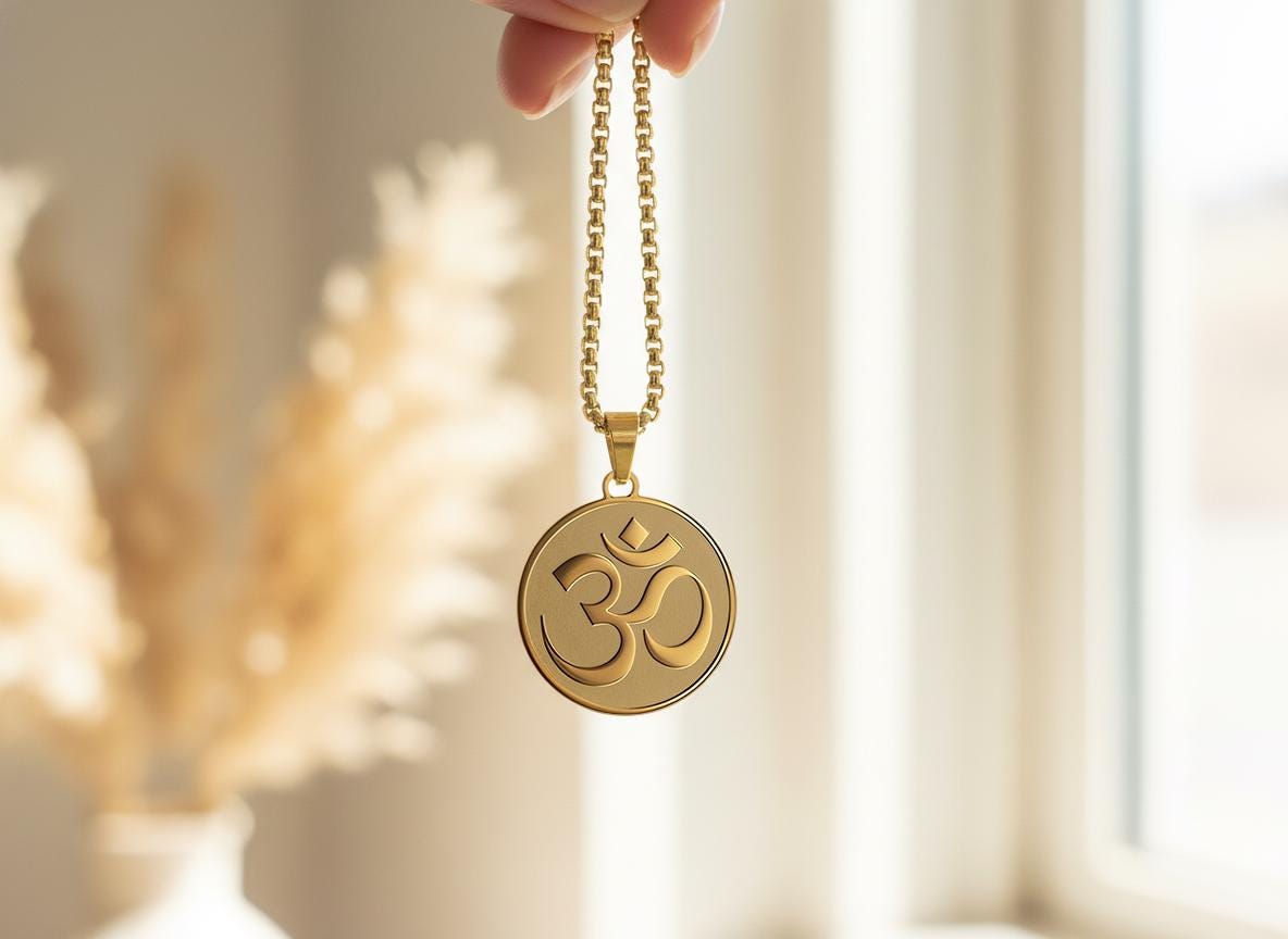 OM Symbol Mystical Beauty Charm Necklace: Unique Gift For Him or Her, Spiritual Symbols