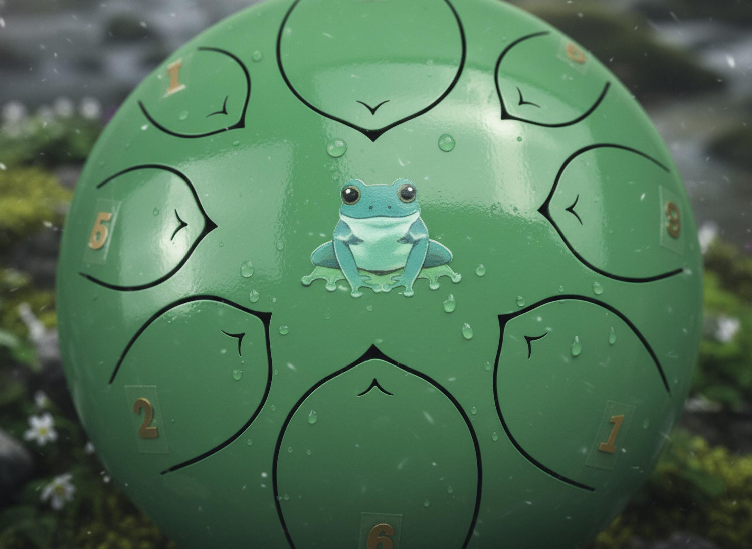 Leaping Frog 8" Steel Tongue Drum - Light Green F Key - Leap of Faith, Journey, Perspective, Shamanic Drum, Ethereal Vibration, Tank Drum