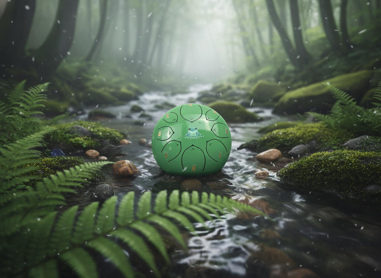 Leaping Frog 8" Steel Tongue Drum - Light Green F Key - Leap of Faith, Journey, Perspective, Shamanic Drum, Ethereal Vibration, Tank Drum