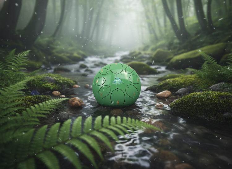Leaping Frog 8" Steel Tongue Drum - Light Green F Key - Leap of Faith, Journey, Perspective, Shamanic Drum, Ethereal Vibration, Tank Drum