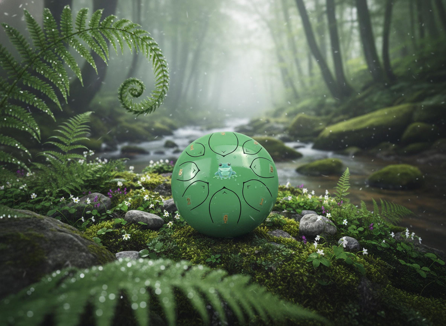 Leaping Frog 8" Steel Tongue Drum - Light Green F Key - Leap of Faith, Journey, Perspective, Shamanic Drum, Ethereal Vibration, Tank Drum