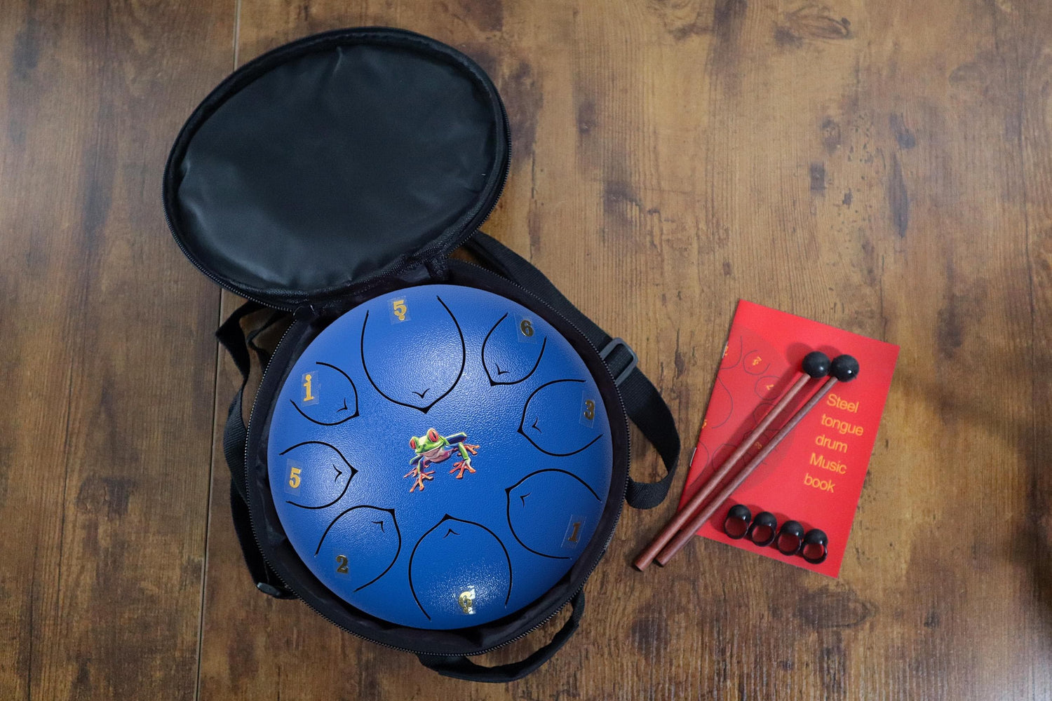 Tree Frog 8" Steel Tongue Drum - Blue F Key - Intuition, Adaptability, and Renewal, Shamanic Drum, Ethereal Drum Vibration, Tank Drum