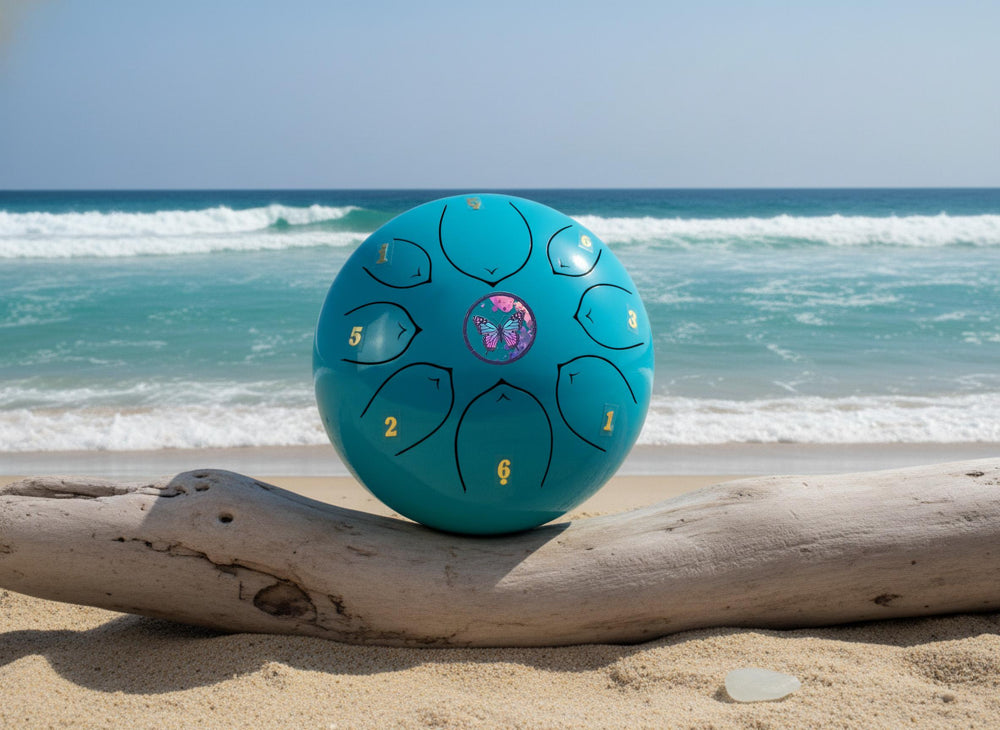Cosmic Butterfly 8" Steel Tongue Drum - Light Blue F Key - Release, Renewal, and Emergence, Shamanic Drum, Ethereal Vibration, Tank Drum