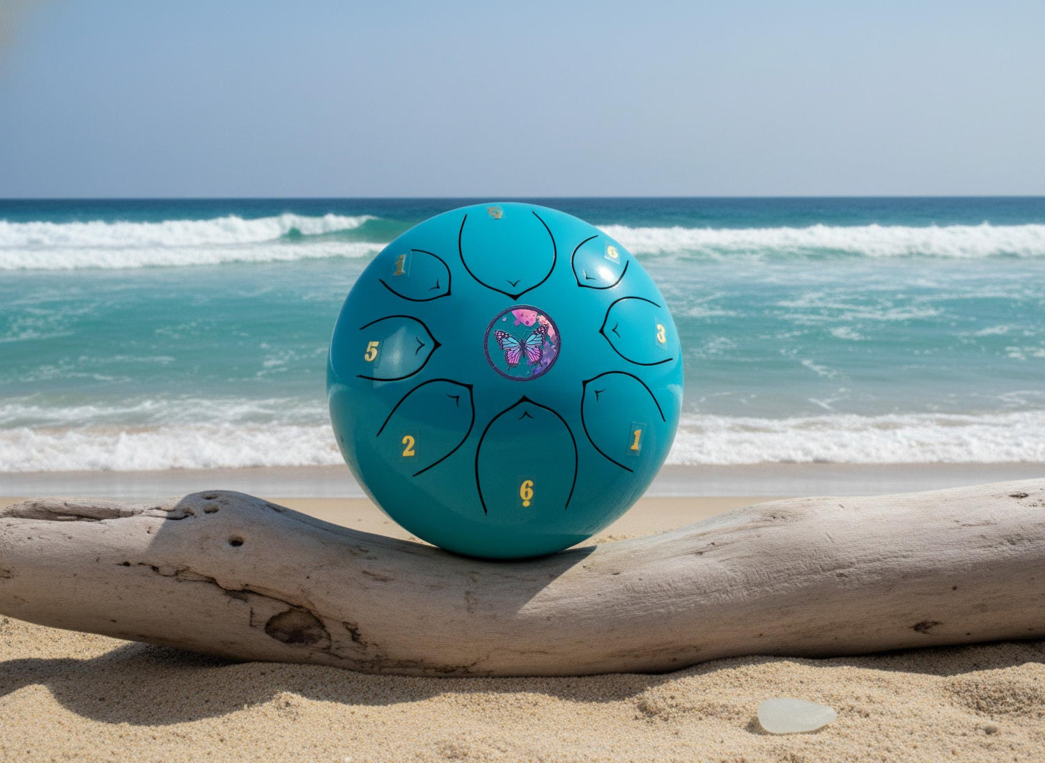 Cosmic Butterfly 8" Steel Tongue Drum - Light Blue F Key - Release, Renewal, and Emergence, Shamanic Drum, Ethereal Vibration, Tank Drum