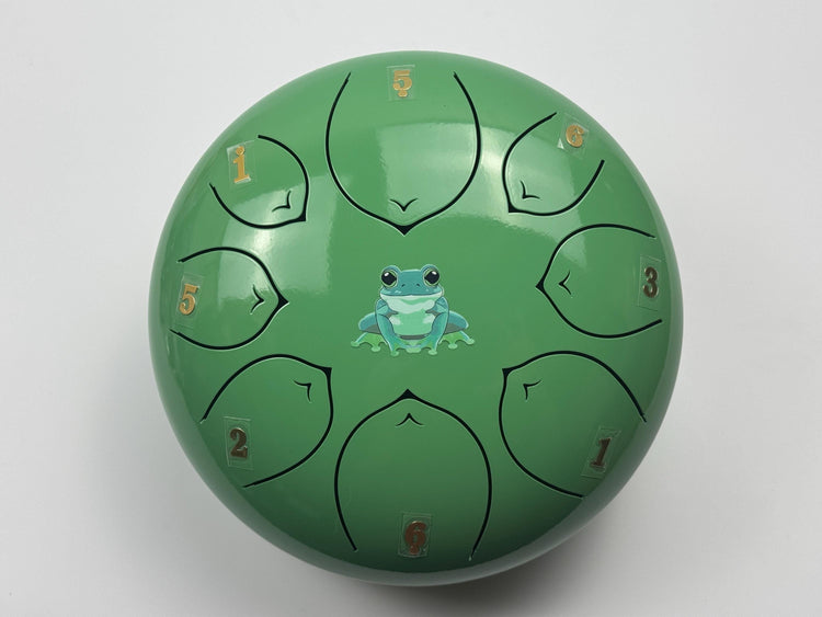 Leaping Frog 8" Steel Tongue Drum - Light Green F Key - Leap of Faith, Journey, Perspective, Shamanic Drum, Ethereal Vibration, Tank Drum