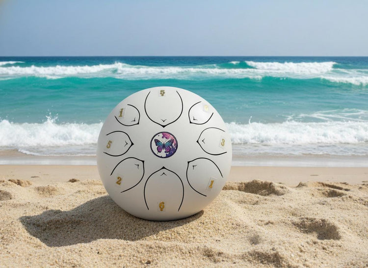 Cosmic Butterfly 8" Steel Tongue Drum - Light Blue F Key - Release, Renewal, and Emergence, Shamanic Drum, Ethereal Vibration, Tank Drum