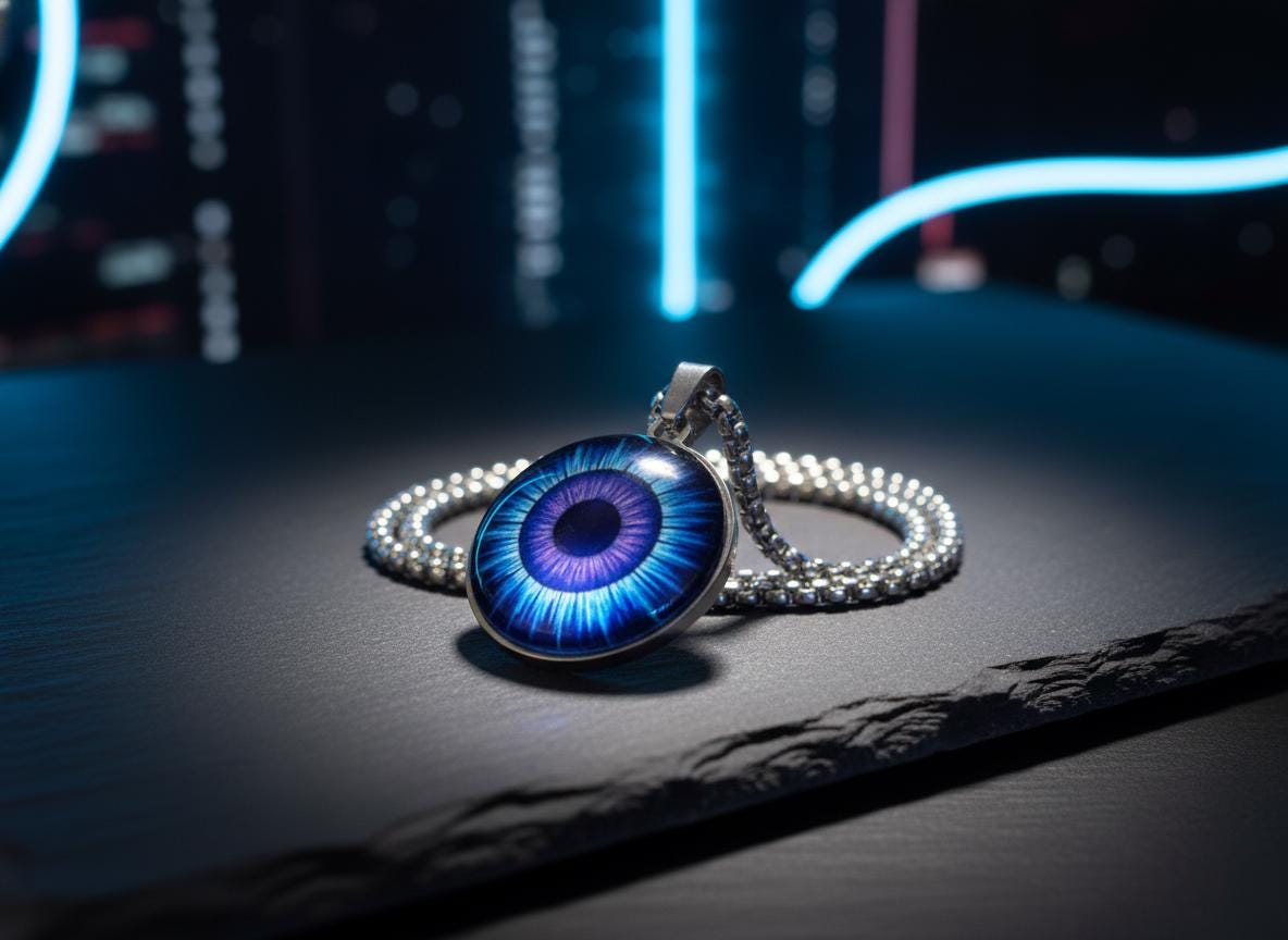 Third Eye Vision Mystical Beauty Charm Necklace: Unique Gift For Him or Her, Spiritual Symbols
