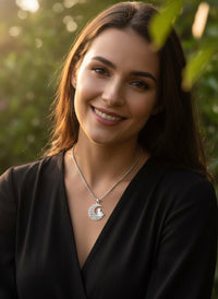 Crescent Moon Cat Mystical Beauty Charm Necklace: Unique Gift For Him or Her, Spiritual Symbols