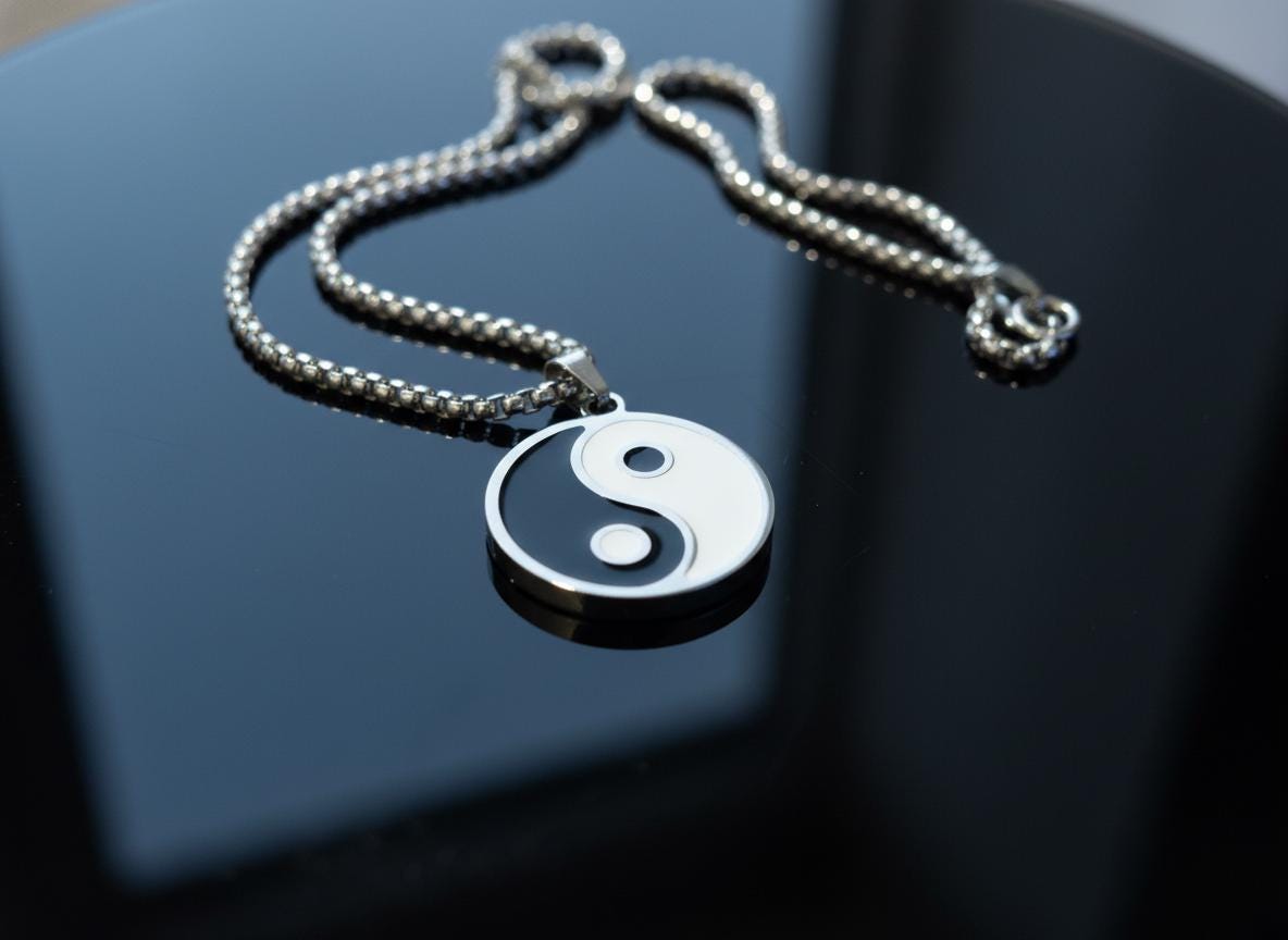 Yin and Yang Eternal Love Mystical Beauty Charm Necklace: Unique Gift For Him or Her, Spiritual Symbols