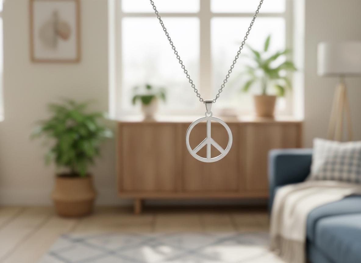 Peace Symbol Mystical Beauty Charm Necklace: Unique Gift For Him or Her, Spiritual Symbols