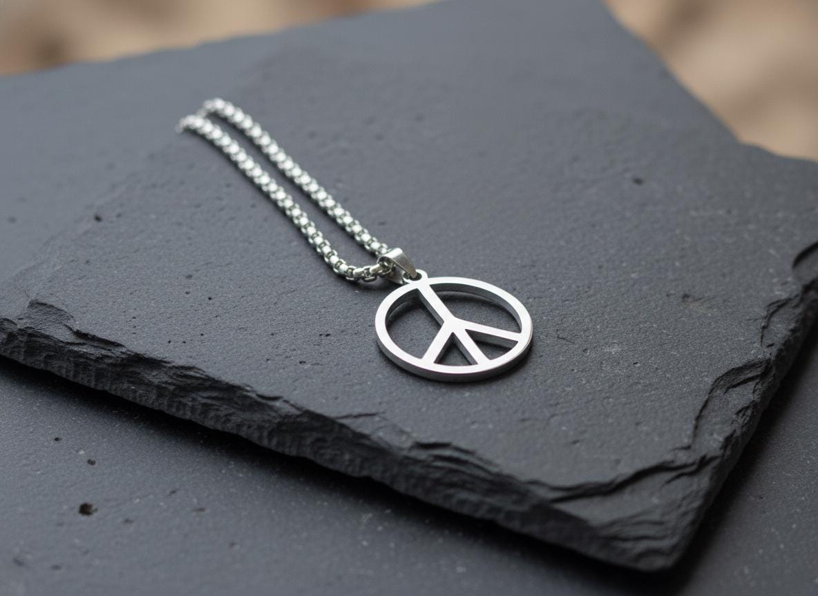 Peace Symbol Mystical Beauty Charm Necklace: Unique Gift For Him or Her, Spiritual Symbols