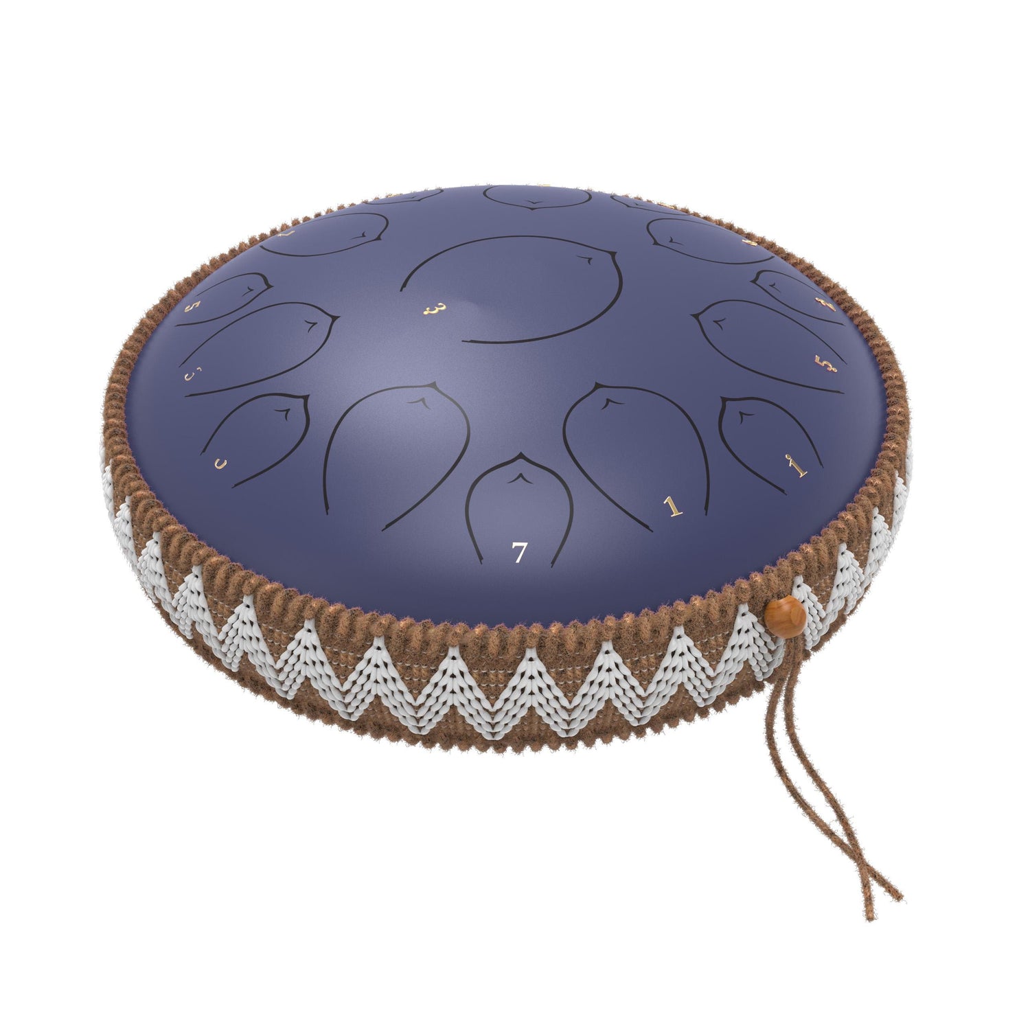 Harmonic Lotus 14" Steel Tongue Drum with Carry Case - 15 Note C Tune