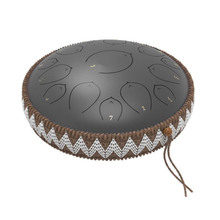 Harmonic Lotus 14" Steel Tongue Drum with Carry Case - 15 Note C Tune