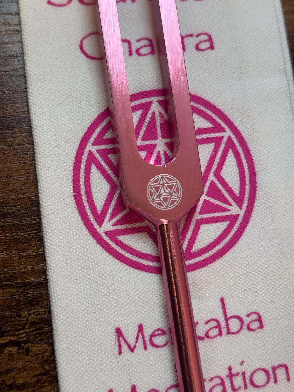 432 Hz 8" High C Pink Root Chakra Singing Bowl and Tuning Fork - Perfect Pitch Sound Bowl with Matching Color Cushion and Light Up Striker