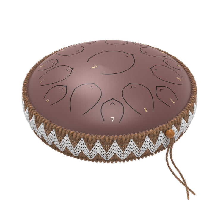 Harmonic Lotus 14" Steel Tongue Drum with Carry Case - 15 Note C Tune