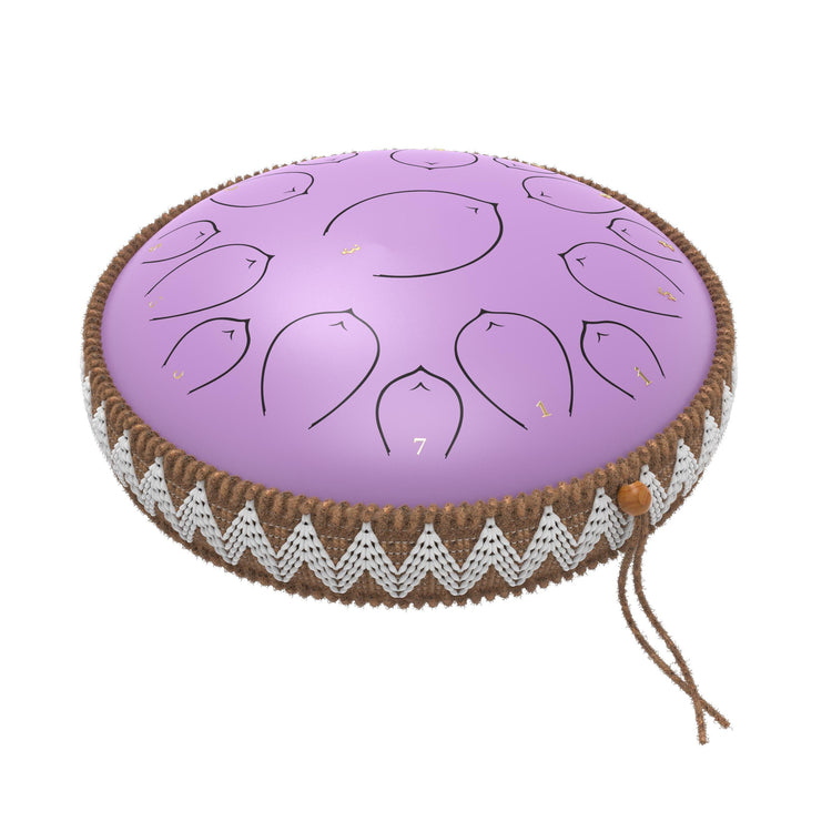 Harmonic Lotus 14" Steel Tongue Drum with Carry Case - 15 Note C Tune