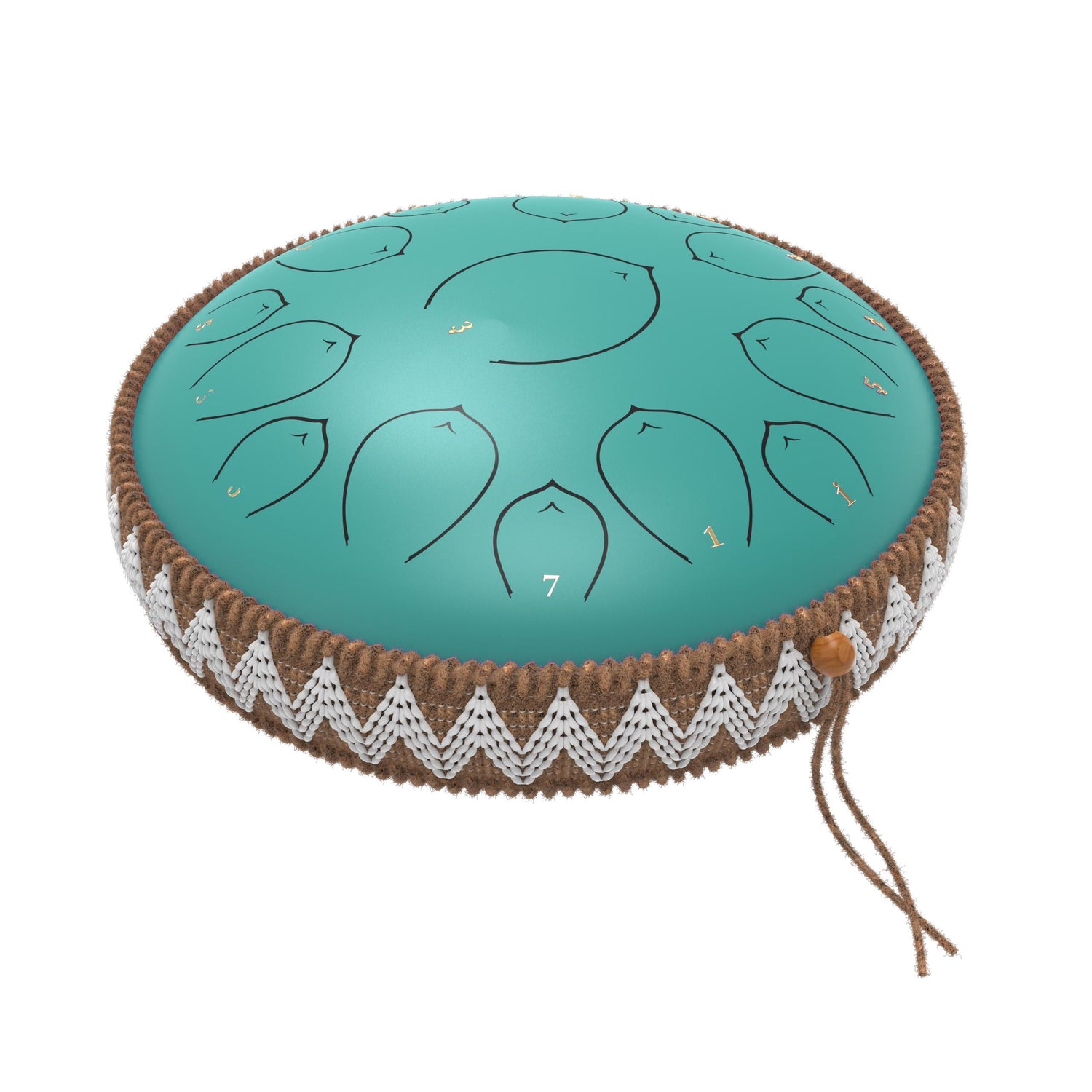 Harmonic Lotus 14" Steel Tongue Drum with Carry Case - 15 Note C Tune