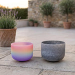 10" Obsidian and 8" Rainbow Light - Perfect Pitch 432hz - Grounding Obsidian, Tuning Fork, Cushions, Carry Case - Biofield, Sound Vibration