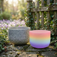 10" Obsidian and 8" Rainbow Light - Perfect Pitch 432hz - Grounding Obsidian, Tuning Fork, Cushions, Carry Case - Biofield, Sound Vibration