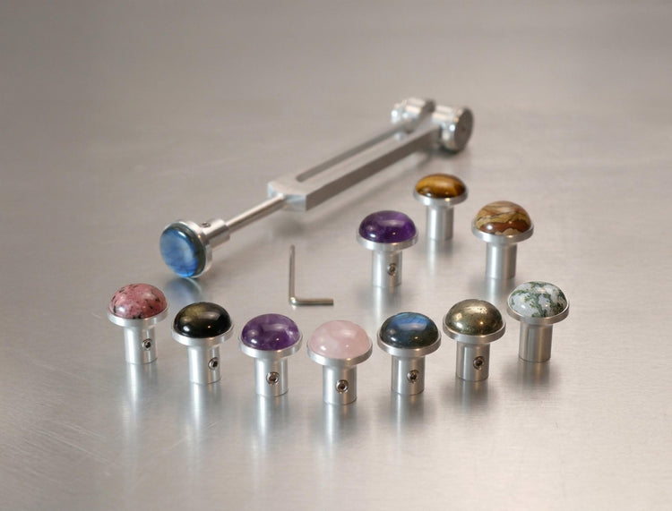 Gem Feet for Tuning Forks - 25mm - Labradorite , Lapis Lazuli, Tree Agate, Amethyst, Golden Obsidian, Tiger Eye - Acupressure