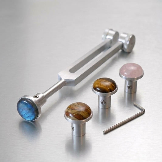 Gem Feet for Tuning Forks - 25mm - Labradorite , Lapis Lazuli, Tree Agate, Amethyst, Golden Obsidian, Tiger Eye - Acupressure