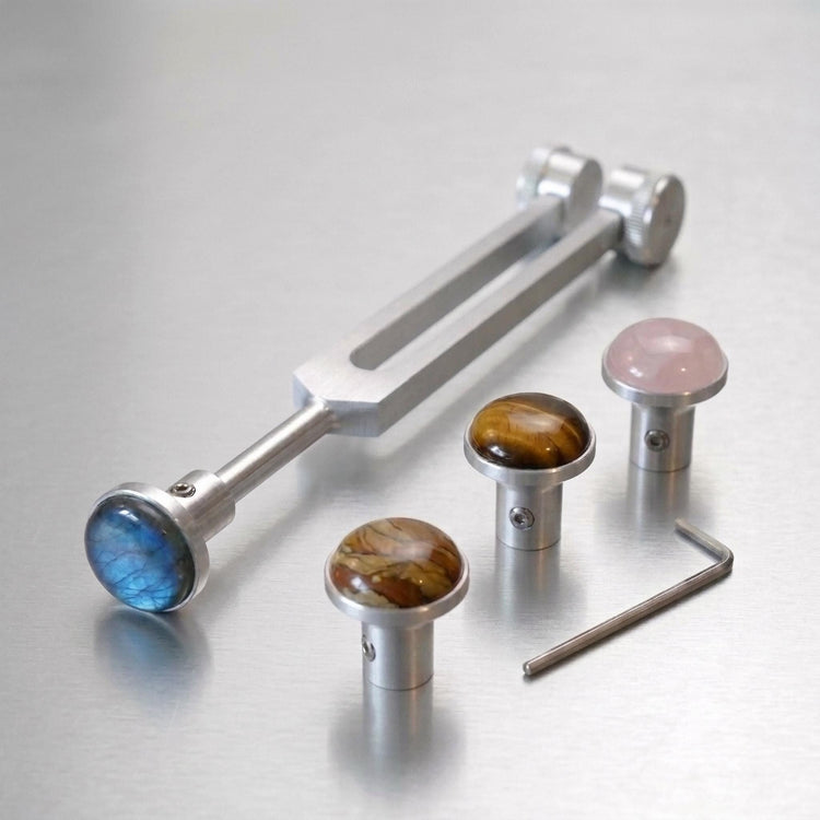 Gem Feet for Tuning Forks - 25mm - Labradorite , Lapis Lazuli, Tree Agate, Amethyst, Golden Obsidian, Tiger Eye - Acupressure
