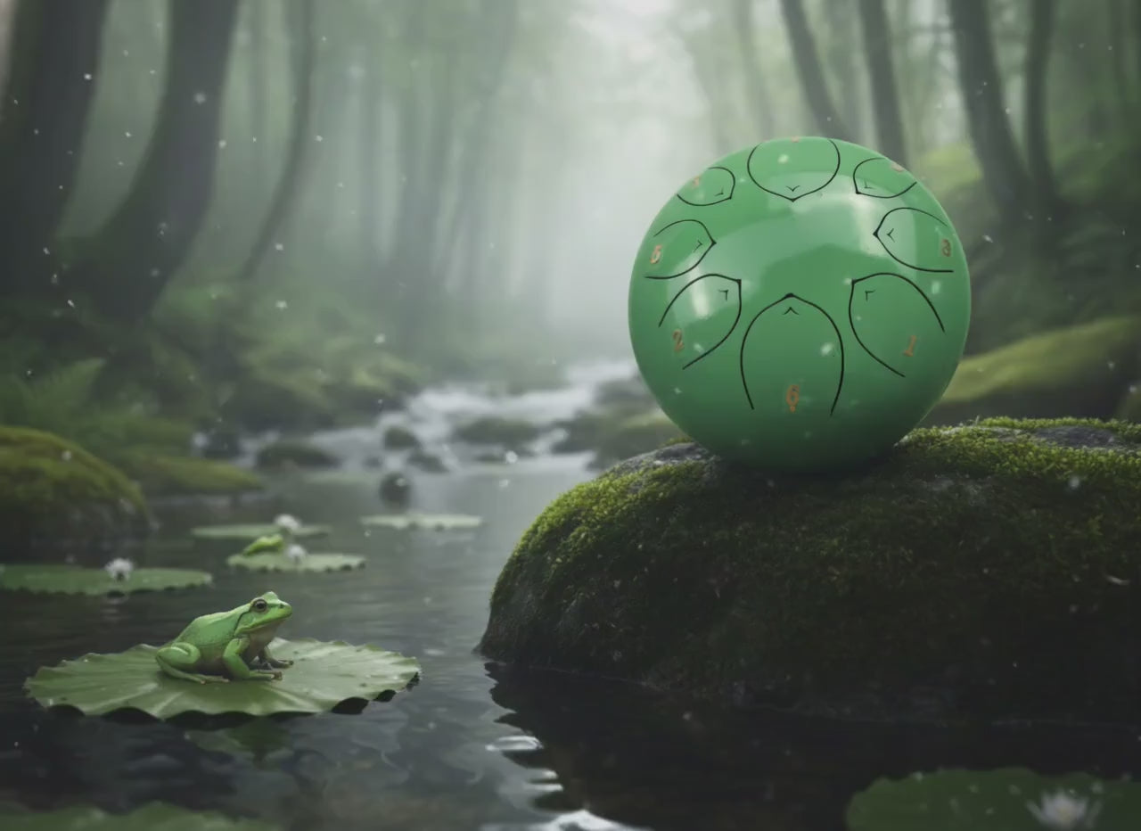 Leaping Frog 8" Steel Tongue Drum - Light Green F Key - Leap of Faith, Journey, Perspective, Shamanic Drum, Ethereal Vibration, Tank Drum