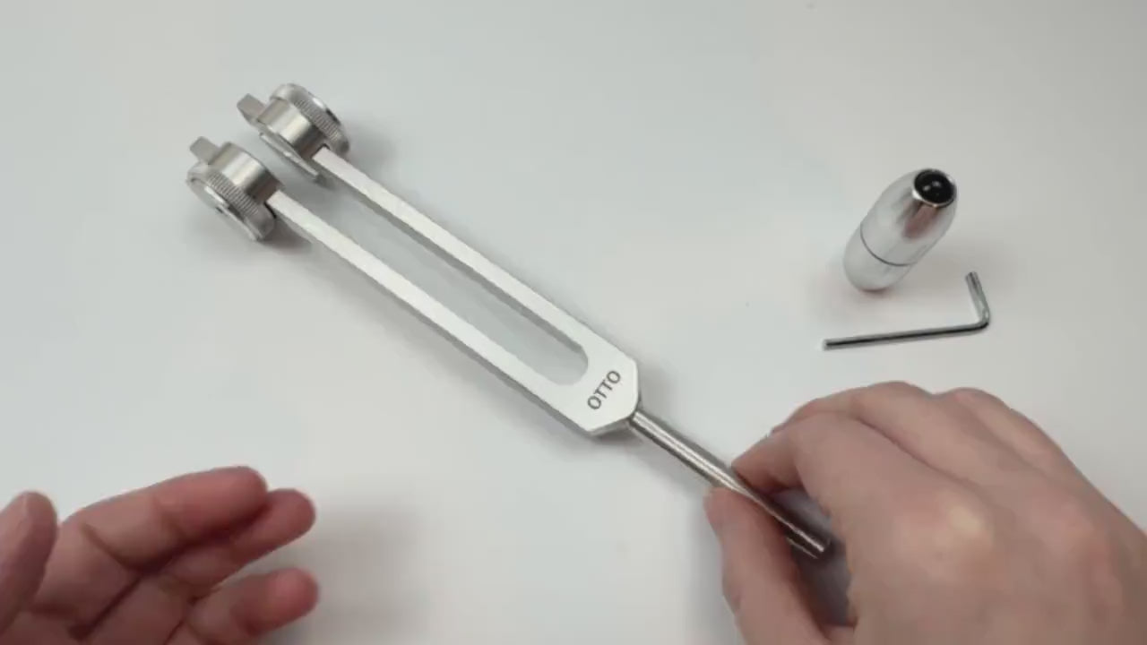 128 Hz OTTO Tuning Fork with Drawstring Pouch and Striker - Osteophonic, Acupressure, Cranial Stimulation