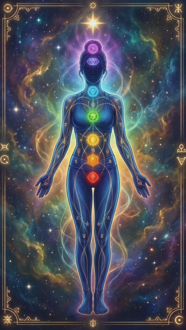 Chakra alignment music image representing healing sounds, energy balance, and meditation through vibrational frequencies.
